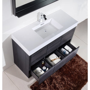 Kubebath FMB48-GO Bliss 48" Gray Oak Free Standing Modern Bathroom Vanity