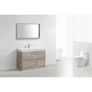 Kubebath FMB48-NW Bliss 48" Nature Wood Free Standing Modern Bathroom Vanity
