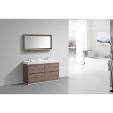 Load image into Gallery viewer, Kubebath FMB60D-BTN Bliss 60&quot; Double  Sink Butternut Free Standing Modern Bathroom Vanity