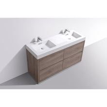 Load image into Gallery viewer, Kubebath FMB60D-BTN Bliss 60&quot; Double  Sink Butternut Free Standing Modern Bathroom Vanity