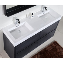 Load image into Gallery viewer, Kubebath FMB60D-GO Bliss 60&quot; Double Sink Gray Oak Free Standing Modern Bathroom Vanity