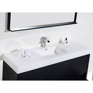 Kubebath FMB60S-BK Bliss 60" Single Sink Black Free Standing Modern Bathroom Vanity