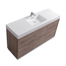 Load image into Gallery viewer, Kubebath FMB60S-BTN Bliss 60&quot; Single Sink Butternut  Free Standing Modern Bathroom Vanity
