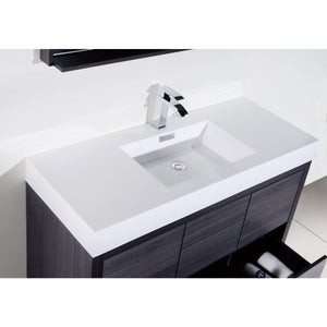 Kubebath FMB60S-GO Bliss 60" Single Sink Gray Oak Free Standing Modern Bathroom Vanity