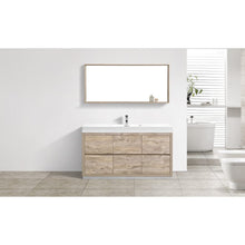Load image into Gallery viewer, Kubebath FMB60S-NW Bliss 60&quot; Single Sink Nature Wood Free Standing Modern Bathroom Vanity