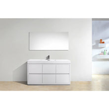 Load image into Gallery viewer, Kubebath FMB60S-GW Bliss 60&quot; Single Sink High Gloss White Free Standing Modern Bathroom Vanity