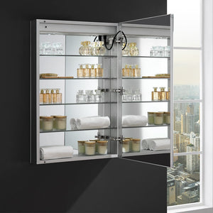 Fresca Tiempo 24" Wide x 36" Tall Bathroom Medicine Cabinet w/ LED Lighting & Defogger FMC012436-R