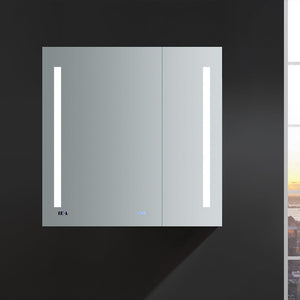 Fresca Tiempo 36" Wide x 36" Tall Bathroom Medicine Cabinet w/ LED Lighting & Defogger FMC013636