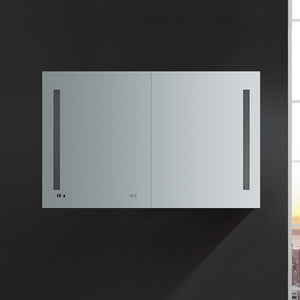 Fresca Tiempo 48" Wide x 30" Tall Bathroom Medicine Cabinet w/ LED Lighting & Defogger FMC014830