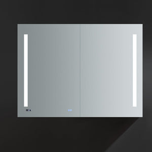 Fresca Tiempo 48" Wide x 36" Tall Bathroom Medicine Cabinet w/ LED Lighting & Defogger FMC014836