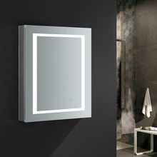 Load image into Gallery viewer, Fresca Spazio 24&quot; Wide x 30&quot; Tall Bathroom Medicine Cabinet w/ LED Lighting &amp; Defogger FMC022430-L