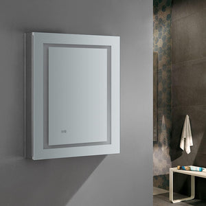 Fresca Spazio 24" Wide x 30" Tall Bathroom Medicine Cabinet w/ LED Lighting & Defogger FMC022430-R