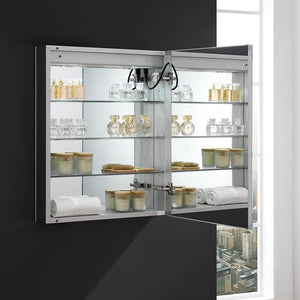 Fresca Spazio 24" Wide x 30" Tall Bathroom Medicine Cabinet w/ LED Lighting & Defogger FMC022430-R
