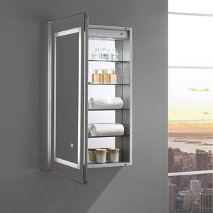 Fresca Spazio 24" Wide x 36" Tall Bathroom Medicine Cabinet w/ LED Lighting & Defogger FMC022436-L