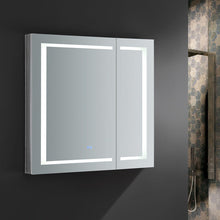 Load image into Gallery viewer, Fresca Spazio 36&quot; Wide x 36&quot; Tall Bathroom Medicine Cabinet w/ LED Lighting &amp; Defogger FMC023636