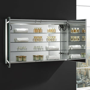 Fresca Spazio 48" Wide x 30" Tall Bathroom Medicine Cabinet w/ LED Lighting & Defogger FMC024830