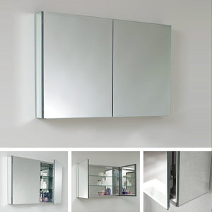 Fresca 40" Wide x 26" Tall Bathroom Medicine Cabinet w/ Mirrors FMC8010