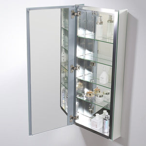 Fresca 15" Wide x 36" Tall Bathroom Medicine Cabinet w/ Mirrors FMC8016