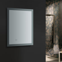 Load image into Gallery viewer, Fresca Angelo 24&quot; Wide x 30&quot; Tall Bathroom Mirror w/ Halo Style LED Lighting and Defogger FMR012430