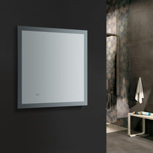 Load image into Gallery viewer, Fresca Angelo 30&quot; Wide x 30&quot; Tall Bathroom Mirror w/ Halo Style LED Lighting and Defogger FMR013030