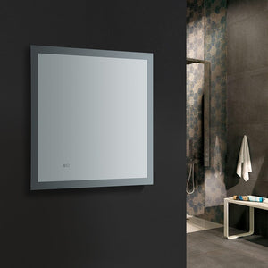 Fresca Angelo 30" Wide x 30" Tall Bathroom Mirror w/ Halo Style LED Lighting and Defogger FMR013030