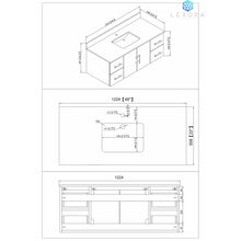 Load image into Gallery viewer, Lexora LG192248DMDS000 Geneva 48&quot; Glossy White Single Vanity, White Carrara Marble Top, White Square Sink and no Mirror