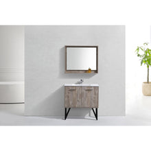 Load image into Gallery viewer, Kubebath KB36NW Bosco 36&quot; Modern Bathroom Vanity w/ Quartz Countertop and Matching Mirror