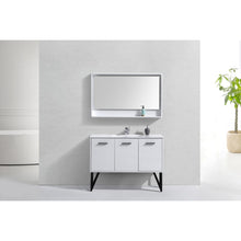 Load image into Gallery viewer, Kubebath KB48GW Bosco 48&quot; Modern Bathroom Vanity w/ Quartz Countertop and Matching Mirror