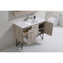 Load image into Gallery viewer, Kubebath KB48NW Bosco 48&quot; Modern Bathroom Vanity w/ Quartz Countertop and Matching Mirror