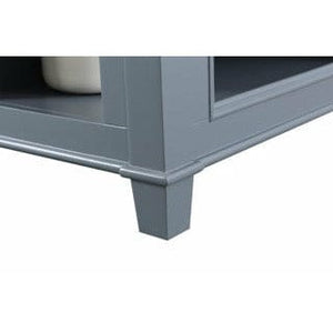 Design Element KD-01-GY Medley 54 In. Kitchen Island With Slide Out Table in Gray