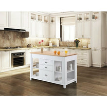 Load image into Gallery viewer, Design Element KD-01-W Medley 54 In. Kitchen Island With Slide Out Table in White