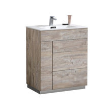 Load image into Gallery viewer, Kubebath KFM30-NW Milano 30&quot; Nature Wood Modern Bathroom Vanity