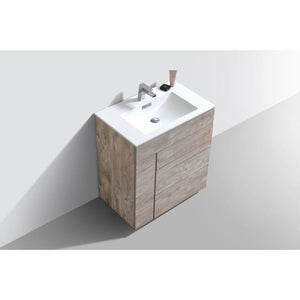 Kubebath KFM30-NW Milano 30" Nature Wood Modern Bathroom Vanity