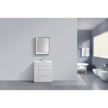 Load image into Gallery viewer, Kubebath KFM30-GW Milano 30&quot; High Glossy Modern Bathroom Vanity