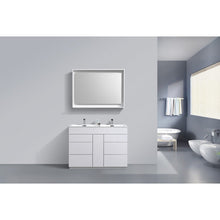 Load image into Gallery viewer, Kubebath KFM48D-GW Milano 48&quot; Double Sink High Glossy White  Modern Bathroom Vanity