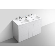 Load image into Gallery viewer, Kubebath KFM48D-GW Milano 48&quot; Double Sink High Glossy White  Modern Bathroom Vanity