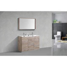 Load image into Gallery viewer, Kubebath KFM48D-NW Milano 48&quot; Double Sink  Nature Wood Modern Bathroom Vanity