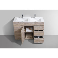 Load image into Gallery viewer, Kubebath KFM48D-NW Milano 48&quot; Double Sink  Nature Wood Modern Bathroom Vanity