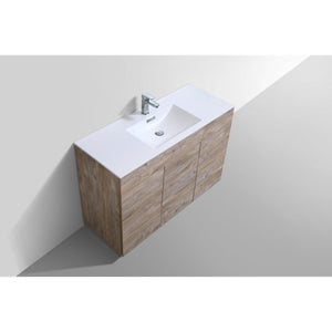 Kubebath KFM48S-NW Milano 48" Single Sink Nature Wood Modern Bathroom Vanity