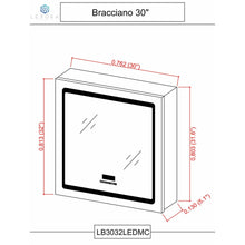 Load image into Gallery viewer, Lexora LB3032LEDMC Bracciano 30&quot; Wide x 32&quot; Tall LED Medicine Cabinet w/ Defogger
