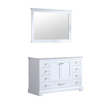 Load image into Gallery viewer, Lexora LD342248SA00M46 Dukes 48&quot; White Single Vanity, no Top and 46&quot; Mirror