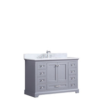 Load image into Gallery viewer, Lexora LD342248SBDS000 Dukes 48&quot; Dark Grey Single Vanity, White Carrara Marble Top, White Square Sink and no Mirror