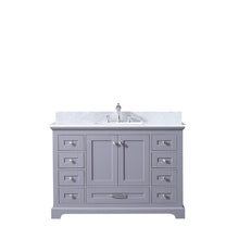 Load image into Gallery viewer, Lexora LD342248SBDS000 Dukes 48&quot; Dark Grey Single Vanity, White Carrara Marble Top, White Square Sink and no Mirror