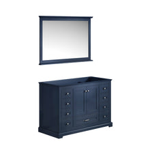 Load image into Gallery viewer, Lexora LD342248SE00M46 Dukes 48&quot; Navy Blue Single Vanity, no Top and 46&quot; Mirror