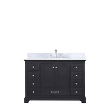 Load image into Gallery viewer, Lexora LD342248SGDS000 Dukes 48&quot; Espresso Single Vanity, White Carrara Marble Top, White Square Sink and no Mirror