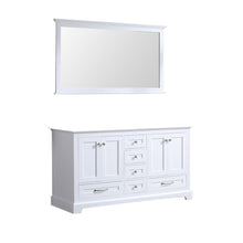 Load image into Gallery viewer, Lexora LD342260DA00M58 Dukes 60&quot; White Double Vanity, no Top and 58&quot; Mirror