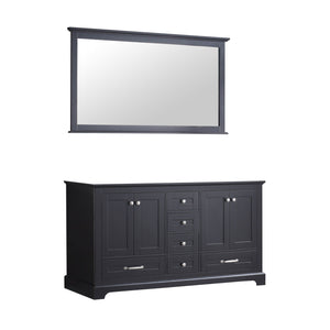 Lexora LD342260DG00M58 Dukes 60" Espresso Double Vanity, no Top and 58" Mirror