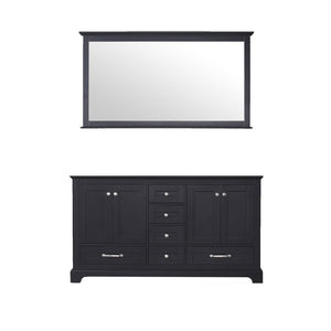 Lexora LD342260DG00M58 Dukes 60" Espresso Double Vanity, no Top and 58" Mirror