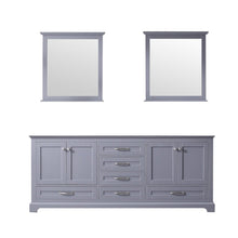 Load image into Gallery viewer, Lexora LD342280DB00M30 Dukes 80&quot; Dark Grey Double Vanity, no Top and 30&quot; Mirrors