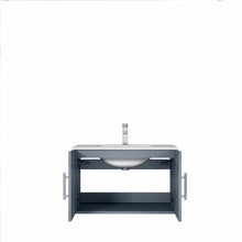 Load image into Gallery viewer, Lexora LG192230DBDS000 Geneva 30&quot; Dark Grey Single Vanity, White Carrara Marble Top, White Square Sink and no Mirror